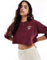 Levi's crop football logo long sleeve t-shirt in burgundy