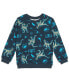 Фото #2 товара Boys Jurassic Park Blue French Terry Sweatshirt and Bike Shorts to