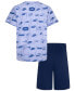 ფოტო #2 პროდუქტის Little Boys All-Over Print T-shirt and Shorts, 2 Piece Set