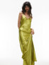 Topshop cami maxi dress in chartreuse