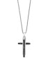 ფოტო #2 პროდუქტის EFFY® Men's Black Spinel Cross 22" Pendant Necklace (3/4 ct. t.w.) in Sterling Silver
