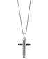 Фото #2 товара EFFY® Men's Black Spinel Cross 22" Pendant Necklace (3/4 ct. t.w.) in Sterling Silver