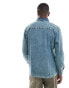 ASOS DESIGN relaxed denim shirt with panel detailing in acid blue wash