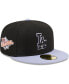 Фото #2 товара Men's Black Los Angeles Dodgers Side Patch 59FIFTY Fitted Hat