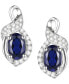ფოტო #3 პროდუქტის Amethyst (3/4 ct. t.w.) & Lab-Grown White Sapphire (1/6 ct. t.w.) Oval Swirl Stud Earrings in Sterling Silver (Also in Additional Gemstones)