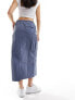 Фото #5 товара Sixth June parachute cargo skirt in blue/grey