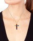 ფოტო #2 პროდუქტის EFFY® Multi-Gemstone Cross 18" Pendant Necklace (5-1/4 ct. t.w.) in 14k Gold