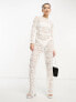 Фото #1 товара Flounce London sheer lace trouser in white co ord