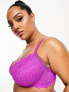 Фото #4 товара ASOS DESIGN Curve Dylan lace push-up bra in purple