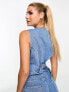 Threadbare denim waistcoat in blue