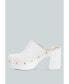 Benji Leather Clogs In White