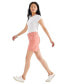 Фото #3 товара Women's High-Rise Belted Cuffed Denim Shorts, Created for Macy's