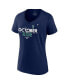 ფოტო #3 პროდუქტის Women's Navy Seattle Mariners 2022 Postseason Locker Room V-Neck T-shirt