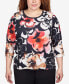 Фото #1 товара Plus Size Park Place Drama Shadow Floral Double Strap Top
