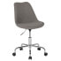 Aurora Series Mid-Back Light Gray Fabric Task Chair With Pneumatic Lift And Chrome Base