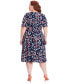 Фото #2 товара Plus Size Printed Jersey A-Line Midi Dress