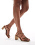 Фото #1 товара Public Desire Taryn strappy block heel sandals in bronze