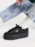 Superga 2790 linea flatform trainers in black