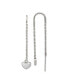 ფოტო #1 პროდუქტის Stainless Steel Polished Crystal Heart Threader Earrings