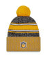 Фото #2 товара Men's Black, Gold Pittsburgh Steelers 2023 Sideline Sport Cuffed Pom Knit Hat