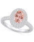 ფოტო #1 პროდუქტის Morganite and Diamond Halo Ring