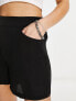 Noisy May elasticated waist shorts co-ord in black