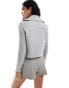 Фото #3 товара Stradivarius wool jacket with ribbed sleeve in grey