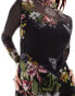 AllSaints Hanna Sanibel mesh midi dress floral black 34 - фото #6