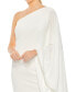 ფოტო #6 პროდუქტის Women's One Shoulder Asymmetrical Hem Flowy Dress