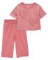 Фото #1 товара Baby 2-Piece Boxy-Fit Tee & Pull-On Flare Pants Set 9M