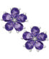 ფოტო #6 პროდუქტის Amethyst (3-1/3 ct. t.w.) & Diamond Accent Flower Stud Earrings in Sterling Silver (Also in Rhodolite Garnet)