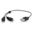 Фото #1 товара C2G 81709 - 0.25 m - USB A - 2 x Micro-USB B - USB 2.0 - Male/Male - Black