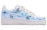 【定制球鞋】 Nike Air Force 1 Low 空军一号 CS 解构鞋带 冬雪 手绘喷绘涂鸦 复古做旧 低帮 板鞋 男款 蓝灰 / Кроссовки Nike Air Force CW2288-111