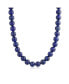 ფოტო #2 პროდუქტის Plain Simple Classic Western Jewelry Dark Blue Lapis Lazuli Round 10MM Bead Strand Necklace For Women Silver Plated Clasp 18 Inch