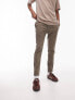 Topman super skinny herringbone suit trousers in brown