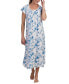 Women's Cap-Sleeve Floral Nightgown Синий Цветочный, M - фото #1