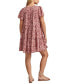 Women's Cotton Floral-Print Tiered Mini Dress