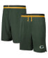 Men's Green Green Bay Packers Cool Down Tri-Color Elastic Training Shorts