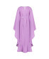 Women's Crepe Boat Neck Belt Detail Shawl Gown