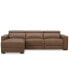 Nevio 115" 3-Pc. Leather Sectional with 1 Power Recliner, Headrests and Chaise, Created For Macy's