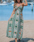 Фото #3 товара Women's Green Floral Paisley Print Maxi Beach Dress