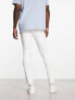 ASOS DESIGN spray on jeans with power stretch with heavy rips in white