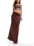 Фото #5 товара Y.A.S satin maxi skirt in rich chocolate brown