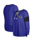 ფოტო #1 პროდუქტის Women's Purple Baltimore Ravens Plus Size Lace-Up Notch Neck Long Sleeve T-shirt