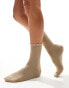 Vero Moda glitter sock with frill edge in gold