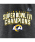 Фото #5 товара Women's Heather Charcoal Los Angeles Rams Super Bowl LVI Champions Schedule V-Neck T-shirt