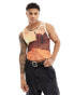 ASOS DESIGN muscle fit vest with scenic all over print