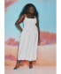 Фото #2 товара Plus Size Poplin Textured Flare Dress