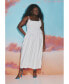 ფოტო #2 პროდუქტის Plus Size Poplin Textured Flare Dress