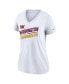 ფოტო #3 პროდუქტის Women's White Washington Commanders Slant Logo Tri-Blend V-Neck T-shirt